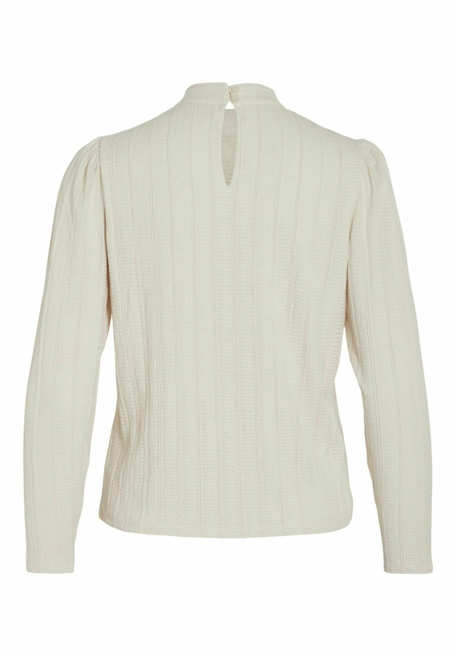 Vila Mit Langen Ärmeln High Neck - Blouse - White Sand 8 Vila Mit Langen Ärmeln High Neck - Blouse - White Sand - Afbeelding 6