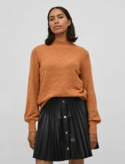 Vila Ballonärmel - Trui - Burnt Orange