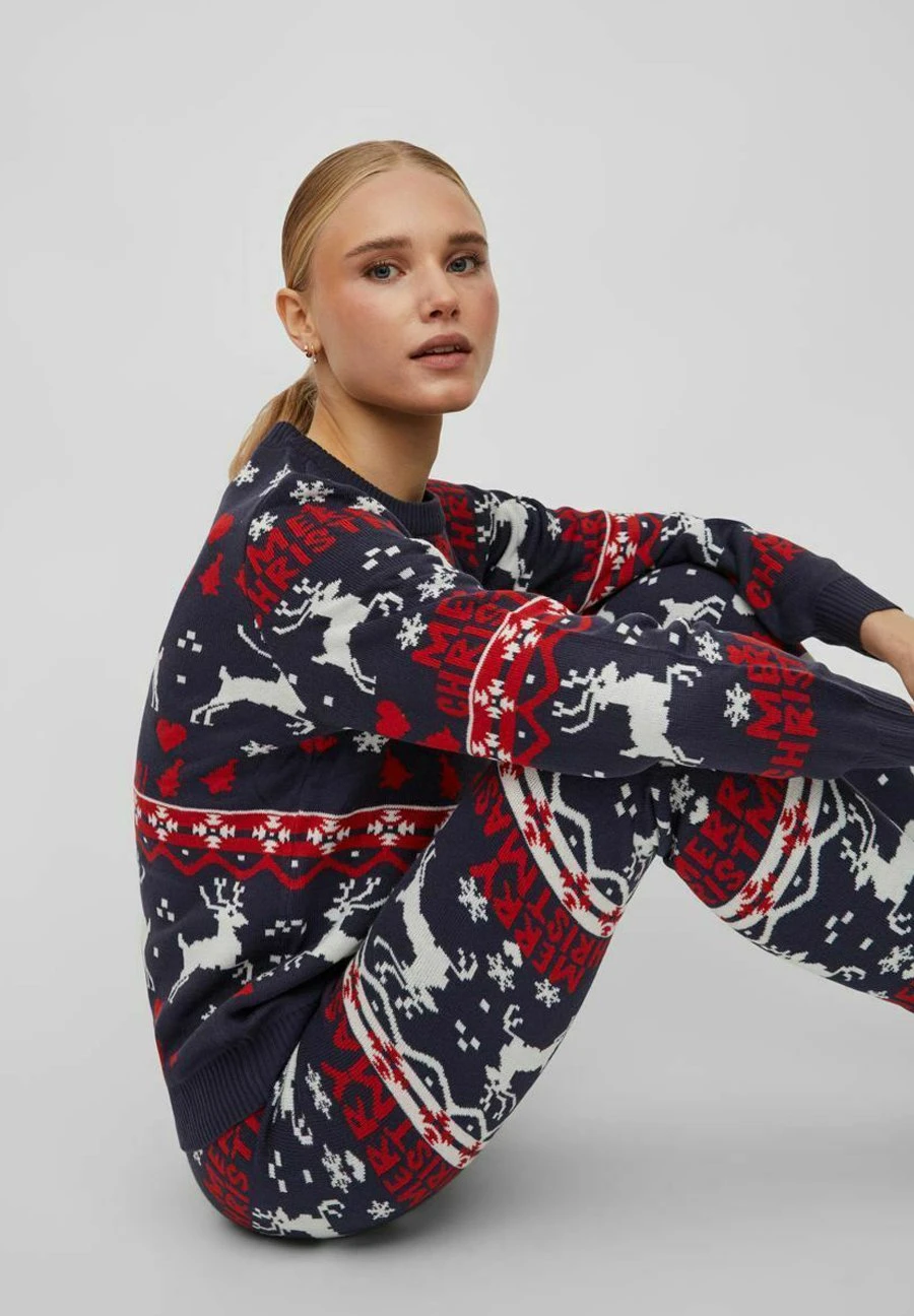 Vila Vianna Reindeer Christmas - Trainingsbroek - Navy Blazer 8 Vila Vianna Reindeer Christmas - Trainingsbroek - Navy Blazer - Afbeelding 6