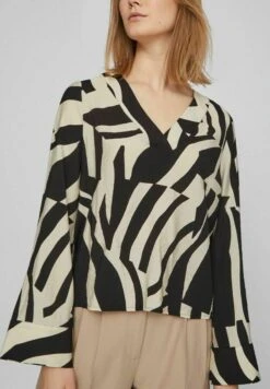 Vila Mit V Ausschnitt Langärmeliges - Blouse - Black -Dames 961879379ace454ca5c77e4c58f555e3