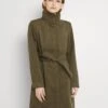 Vila Vipoku High Neck Coat - Mantel - Dark Olive