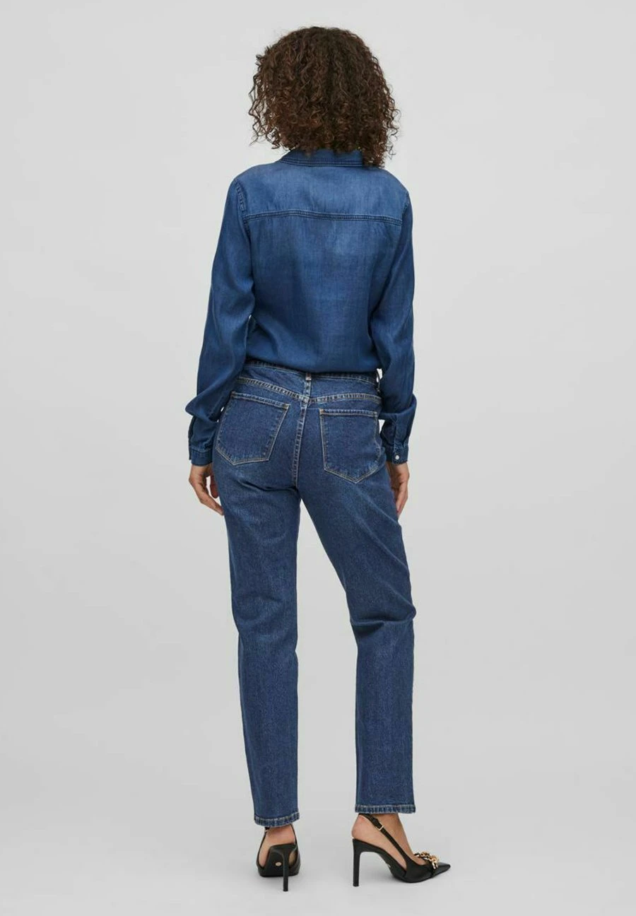 Vila Straight Leg Jeans - Dark Blue Denim 5 Vila Straight Leg Jeans - Dark Blue Denim - Afbeelding 3