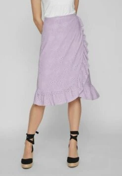 Vila High Waist Wickel - A-Lijn Rok - Pastel Lilac