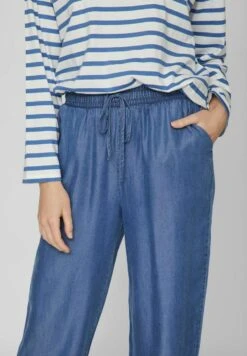 Vila Mit Weitem Bein High Waist - Straight Leg Jeans - Medium Blue Denim