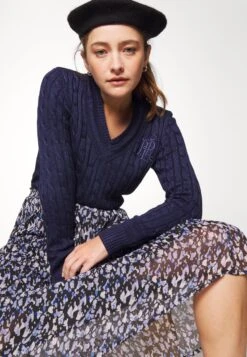 Vifalia Midi Skirt Ptt - A-Lijn Rok - Black/Blue -Dames 9bd6406a7bfe4cd5b25e23e9fd7fa6fe