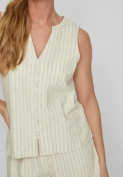 Vila Ärmellose - Blouse - Super Light Natural Melan -Dames 9bfea5d36a2a45a68918f30b6c043be9