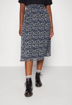 Vifalia Midi Skirt - A-Lijn Rok - Black/Mazarine Blue