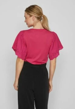 Vila Oberteil Mit Kurzen Ärmeln Detailreiches - Blouse - Pink Yarrow -Dames 9e07a39dea7947a491e4538a82108cb1