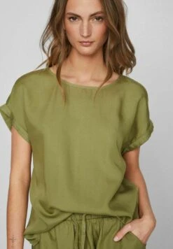 Vila Mit Kurzen Ärmeln - T-Shirt Basic - Calliste Green -Dames 9e2a4c5be9864011945f742efaad9a9e