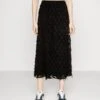 Vila Viamellia Fluffy Midi Skirt - Maxirok - Black -Dames a46db8a92f684bdaa4e6c3cfcbda5a6b