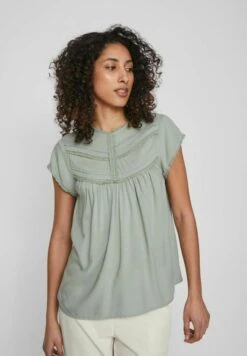 Vila Mit Angeschnittenen Ärmeln - Blouse - Green Milieu -Dames a62f0d25bd134e6c83285983d5826e69