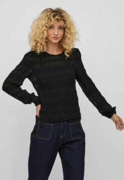 Vila VihilmaO-Neck Top - Blouse - Black