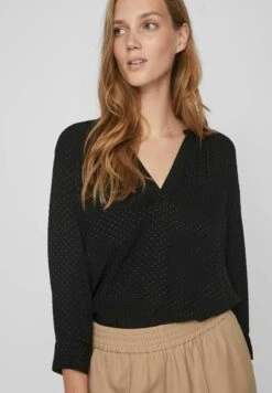 Vila Mit 3/4 Ärmeln V Ausschnitt - Blouse - Black -Dames a9324a7dc09843db8a772923ca2bca62