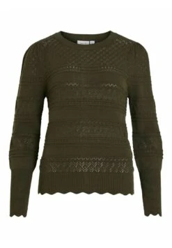 Vila Strukturmuster - Trui - Forest Night -Dames ac2e9812ed004656ae163dd5bf158a1a