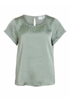 Vila Mit Kurzen Ärmeln Rundhals - Blouse - Green Milieu -Dames aed65913419a47158414aec3d0410297