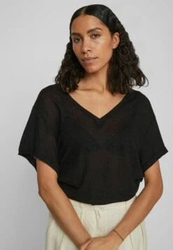 Vila Mit V-Ausschnitt Kurzärmeliges - T-Shirt Basic - Black -Dames af6951dda37d42f493b2ca771ca0074f