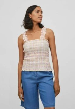 Vila Gesmoktes Ärmelloses - Blouse - Cloud Dancer