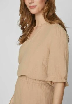 Vila V-Ausschnitt - Blouse - Savannah Tan -Dames b070b404f56f4c1695cdf2a35622b825