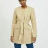 Vila Halflange Jas - Beige