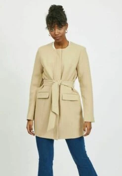 Vila Halflange Jas - Beige