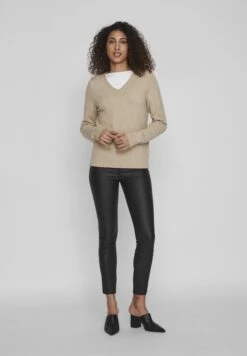 Vila Viril V-Neck L/S-Noos - Trui - Natural Melange -Dames ba4c128b3b984f8cb985e4aac52f0ad0