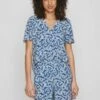 Vila Mit V-Ausschnitt Kurzärmeliges - Blouse - Federal Blue -Dames ba740d2210154a888551dafab20cfdb7