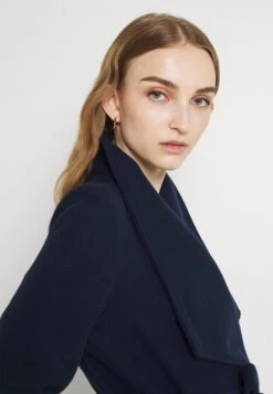 Vila Vicooley Collar Belt Noos - Halflange Jas - Navy -Dames bb87d5057a6b44e1a3f4af5345dd16c6