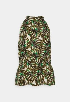 Vila Vimaya Halter Neck - Top - Cloud Dancer Aop Black+Green Leaves -Dames c320d7b6355a44238d38b5d7934b99ca