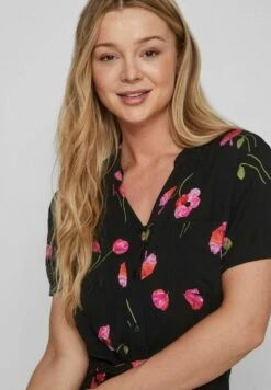 Vila Kurzärmeliges - Blousejurk - Black -Dames c49d941b04894782a77bfc8c8b8df16d