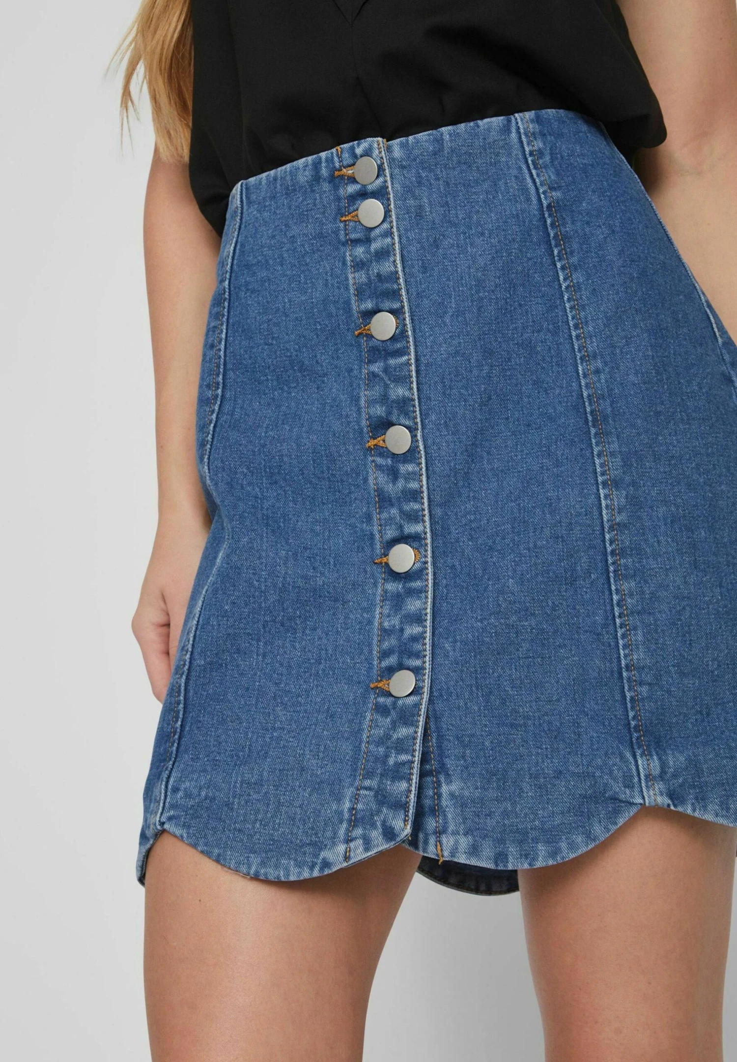 Vila A-Lijn Rok - Medium Blue Denim 6 Vila A-Lijn Rok - Medium Blue Denim - Afbeelding 4