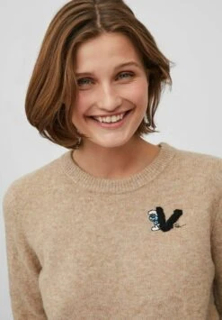 Vila Schlumpf - Trui - Natural Melange -Dames c68c209ae38d482ba4cb0bc266346701