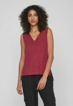 Vila Viril V-Neck- Top - Beet Red