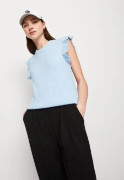 Vila Viril Flounce - Noos - T-Shirt Print - Kentucky Blue Melange -Dames c7aab02be62e4f4ab8663e591460d95c