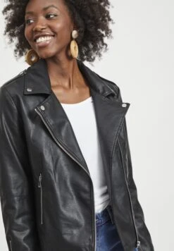 Vila Vicara Jacket - Imitatieleren Jas - Black -Dames c8a0b84c1bba4e8fa5ad8f561076e778