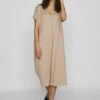 Vila Midi Kurzärmeliges - Jurk - Savannah Tan -Dames c989474598c9436bb008913d6ec18c1a