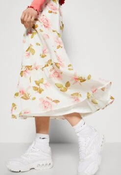 Vila Vimilina Flower Midi Skirt - A-Lijn Rok - Snow White -Dames cb3cc12d87164af7a48f8ff20e1a6d3f