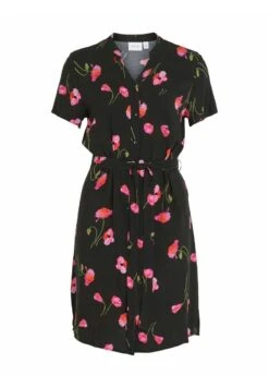 Vila Kurzärmeliges - Blousejurk - Black -Dames cc05a5aa6da84e48ae6dd359735a9a35