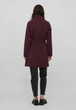 Vila Viapple- Halflange Jas - Bordeaux/Brown -Dames ce677b32510544f389967fd066e65e40