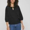 Vila Mit 3/4 Ärmeln Detailreiches - Blouse - Black
