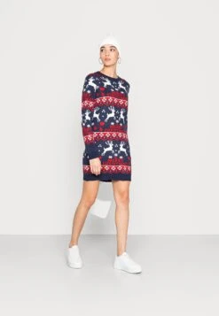 Vila Vianna Reindeer Christmas Dress - Gebreide Jurk - Navy -Dames d33934a638a64861915ebdb30311689f