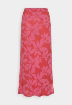 Vila Vikami Midi Skirt - A-Lijn Rok - Mars Red/Pink -Dames d5867586e6664062b2e7607d43911a01
