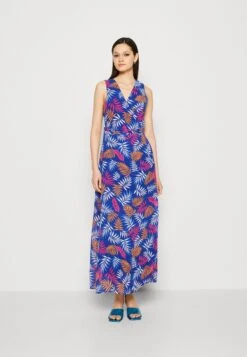 Vila Viura Wrap Dress - Maxi-Jurk - Mazarine Blue/Multi
