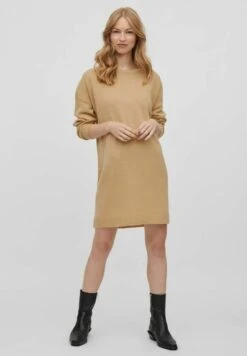 Vila Langärmeliges - Gebreide Jurk - Sesame