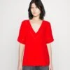 Vila Vimesa Detail V Neck - T-Shirt Print - Flame Scarlet -Dames d90af8307ba24b3eb16de6d431d3e588