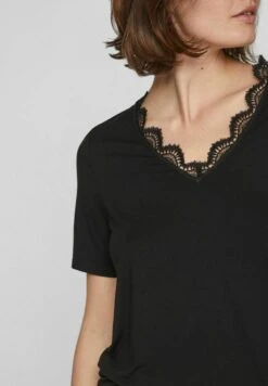 Vila Mit Kurzen Ärmeln V-Ausschnitt - T-Shirt Print - Black -Dames d9b39fbc4a6745efad2405d07ebe55cf