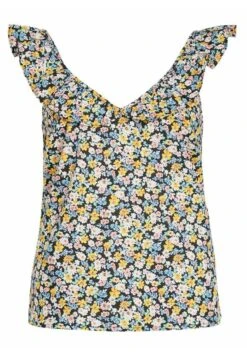 Vila Gerüschtes - Top - Black -Dames de82c12998344c0d9e5c40a06bfff933