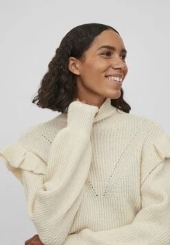 Vila Vibooba Frill Bf - Trui - Birch -Dames de8e02f9fc114f278d8940143a5b3709