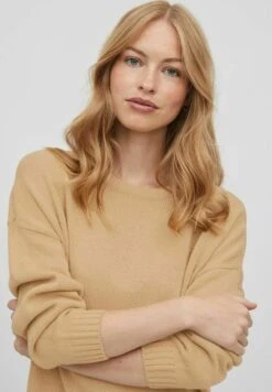 Vila Langärmeliges - Gebreide Jurk - Sesame -Dames de8e39102ea246579aa2e99af24a5ec5