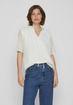 Vila Mit Kurzen Ärmeln High Neck - T-Shirt Print - Cloud Dancer