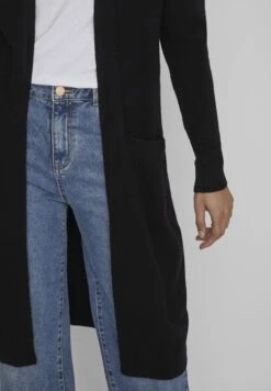 Vila Viril Long Cardigan - Vest - Black -Dames df8a1b85ed8a4089a6da6825a8b8d199